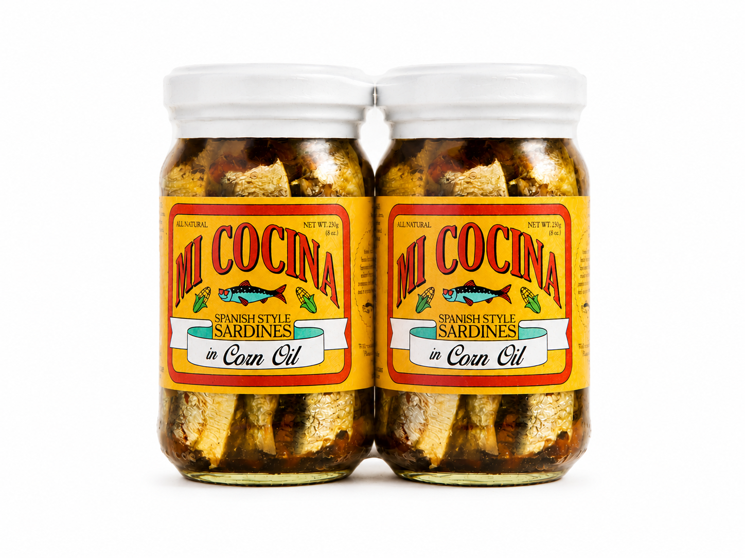 Mi Cocina Spanish Style Sardines in Corn Oil Mild Spicy 2 jars